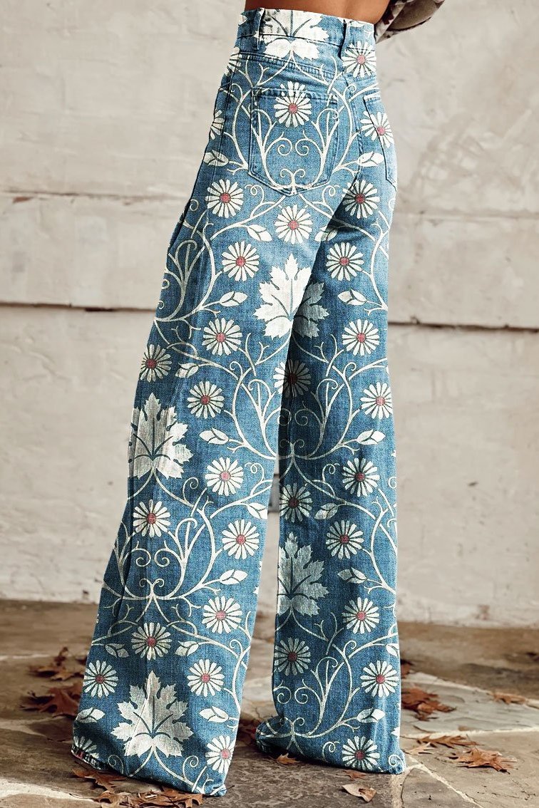 MARGHERITA | Pantalons Boho Élégants avec Motif Floral