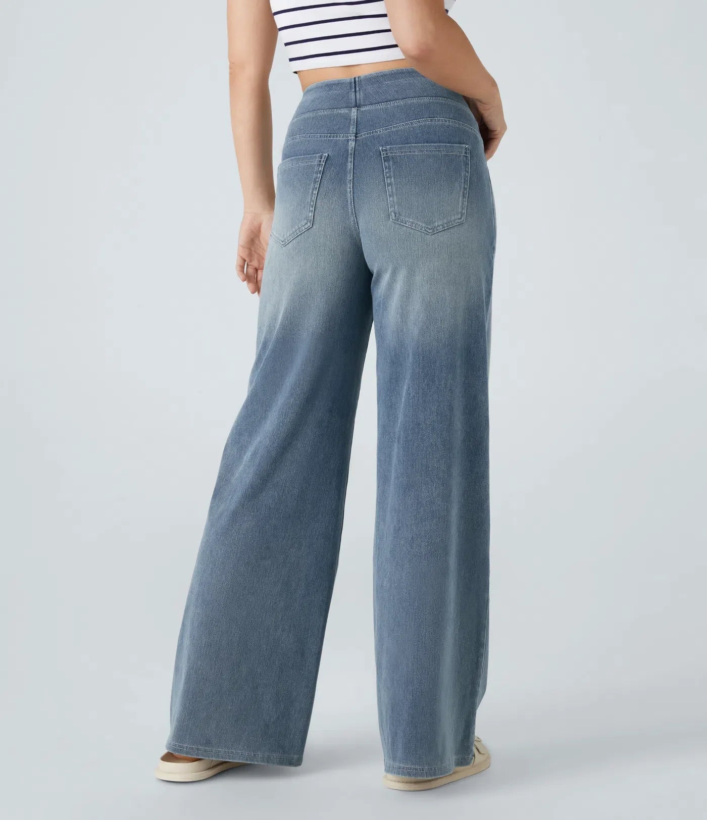 Léa - Pantalon élastique taille haute et confortable