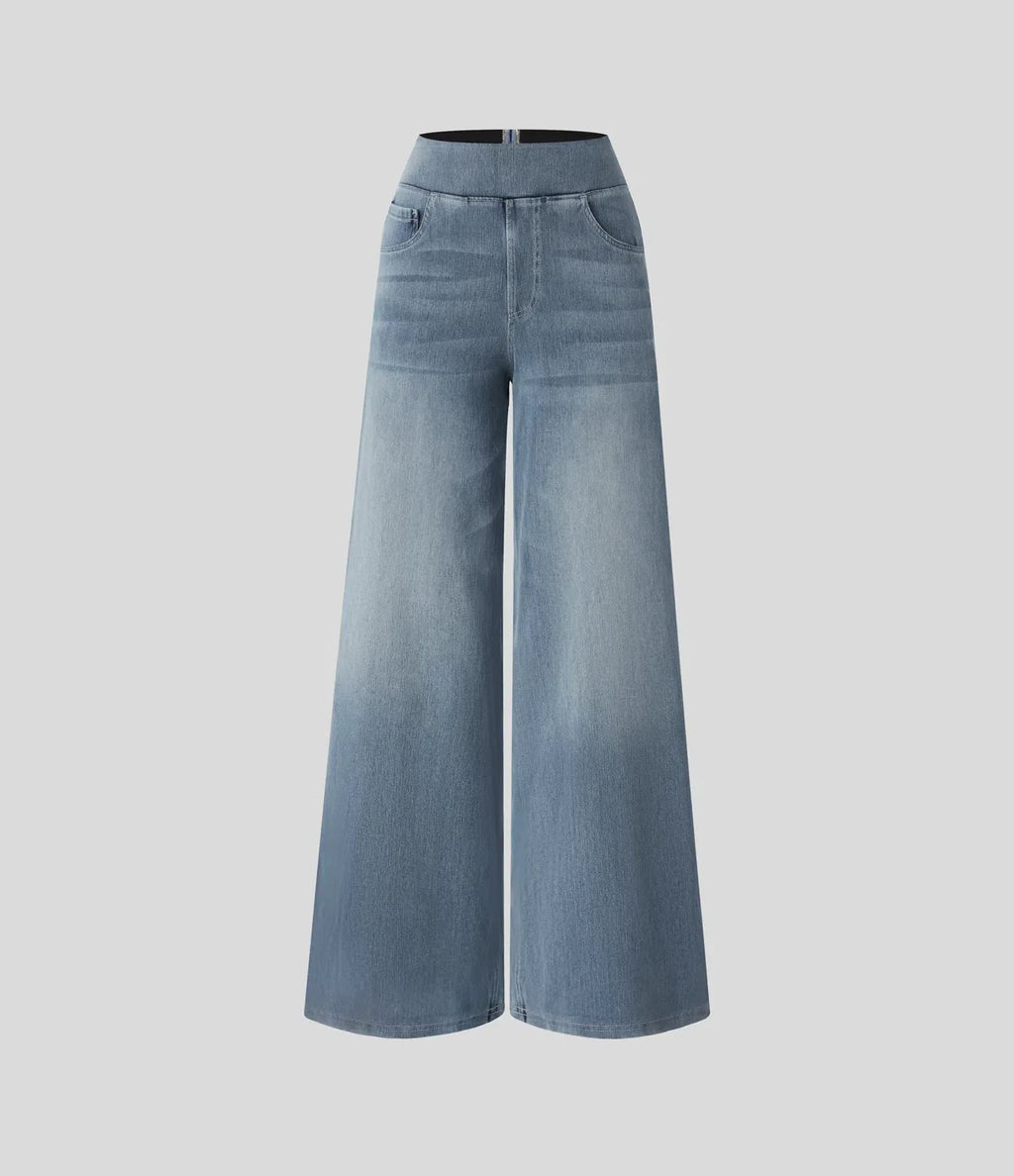 Léa - Pantalon élastique taille haute et confortable