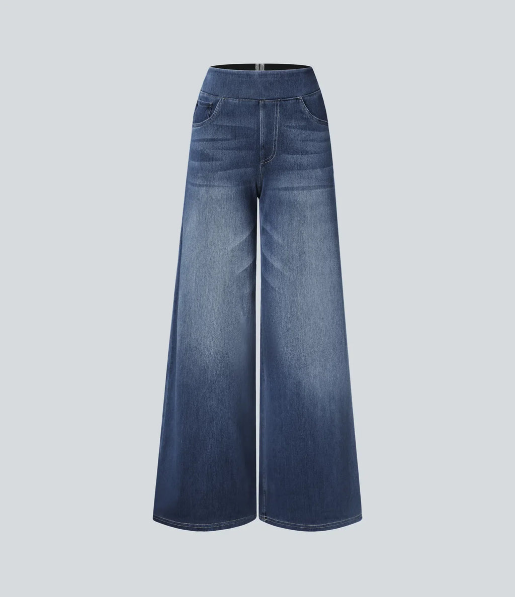 Léa - Pantalon élastique taille haute et confortable