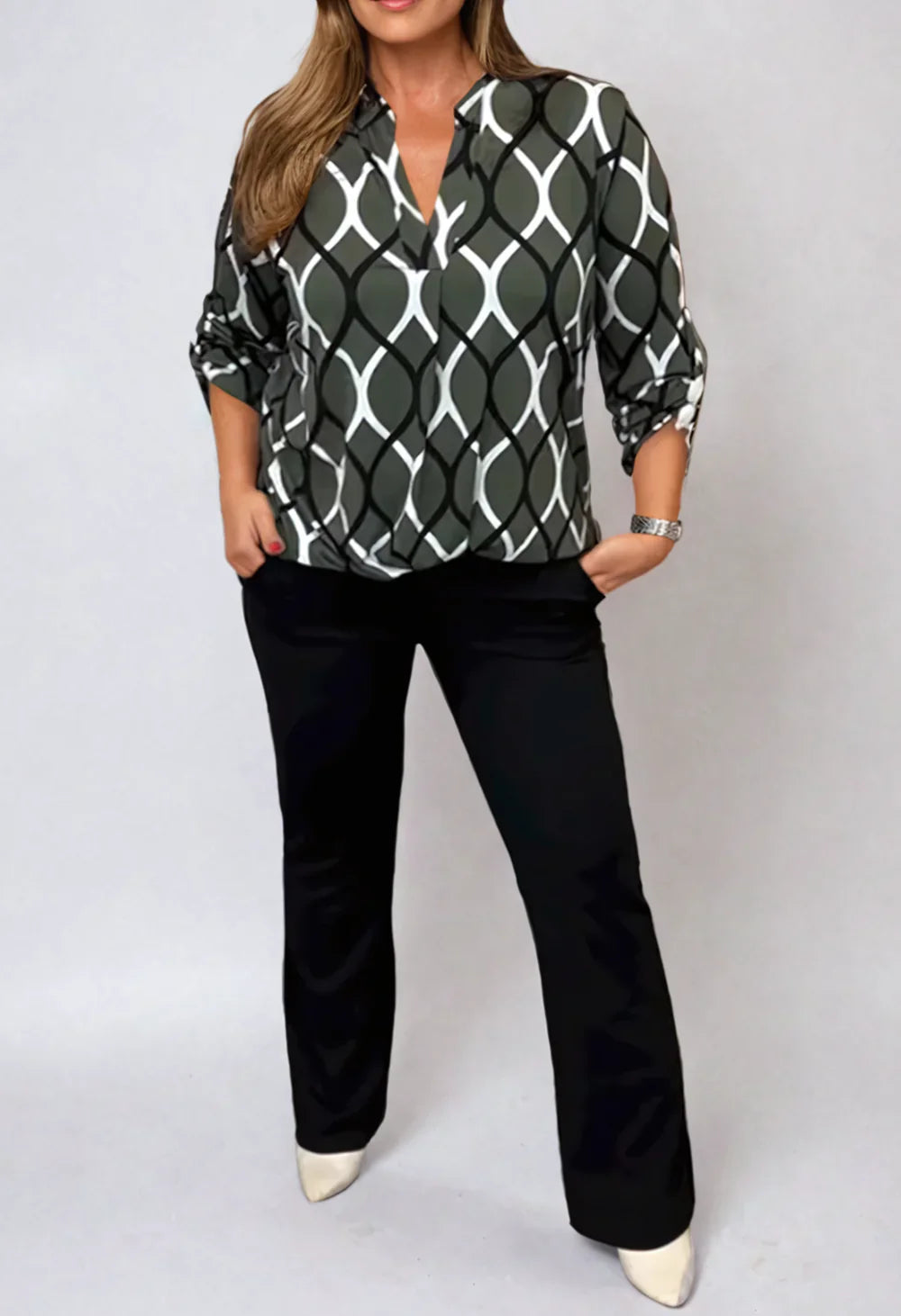 Jannita™ | Blouse Décontractée à Manches Longues et Motif Élégant