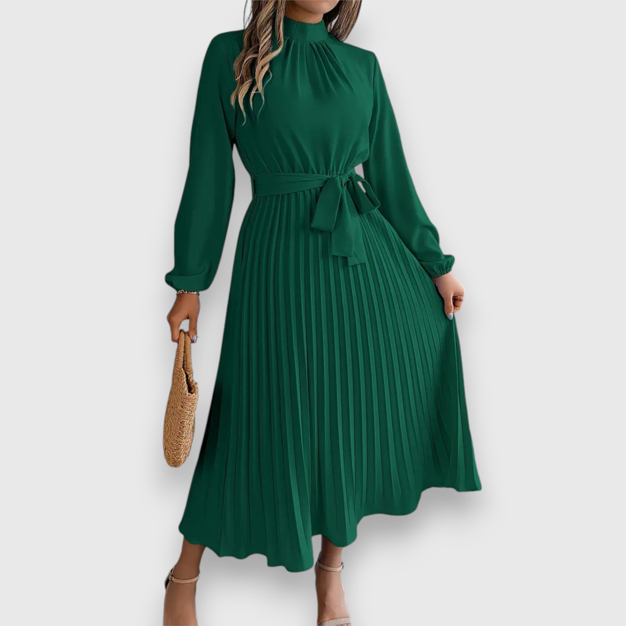 Stacey – Robe midi plissée