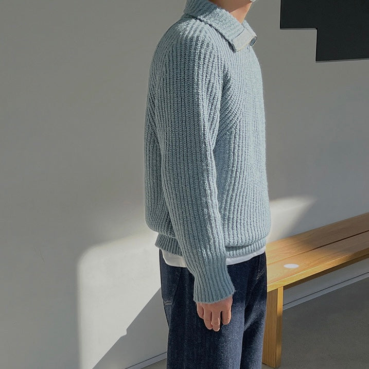 Laurent™ | Pull Azure à quart de zip