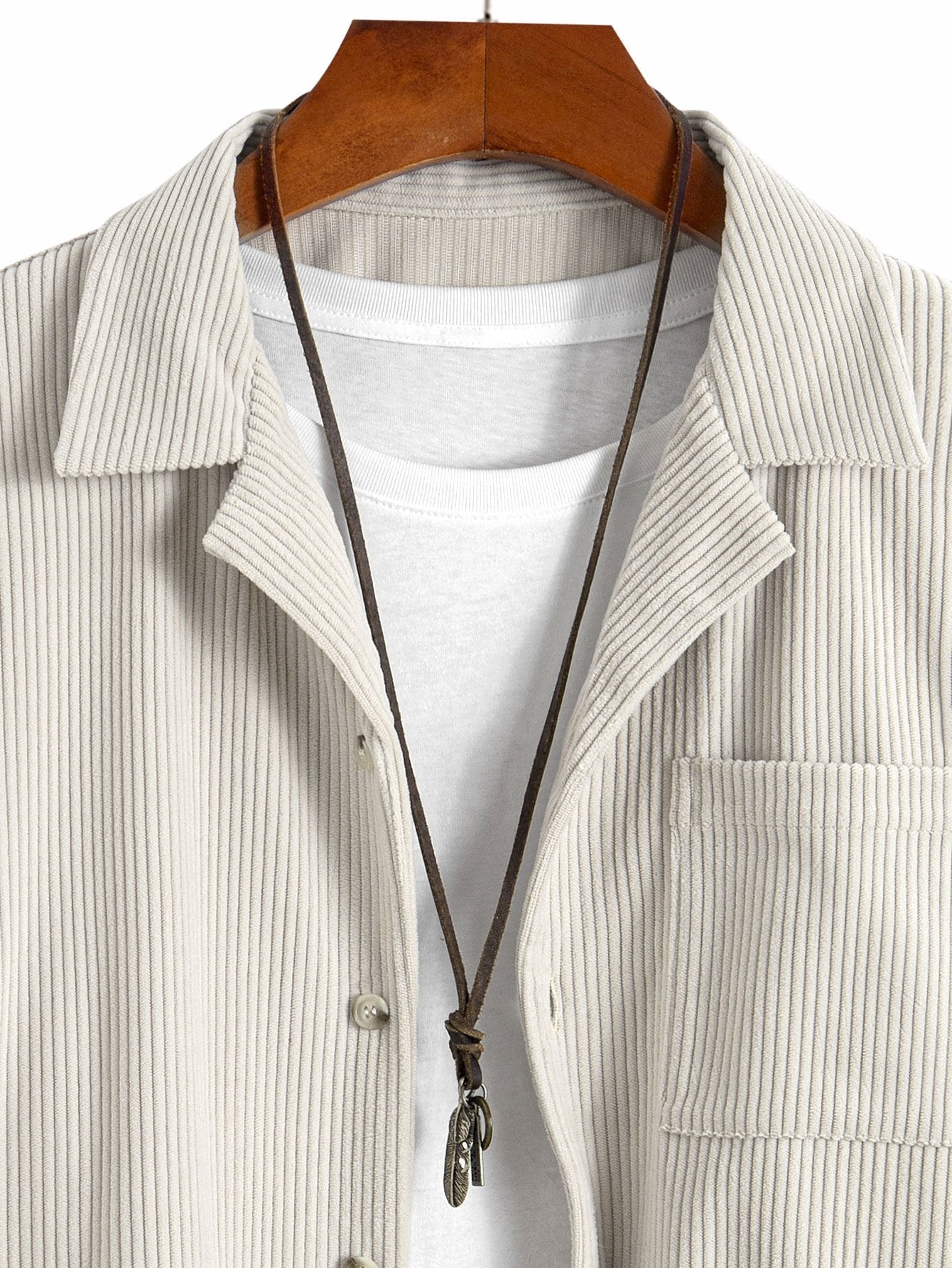 Laurent™ - Chemise à col cubain en velours côtelé