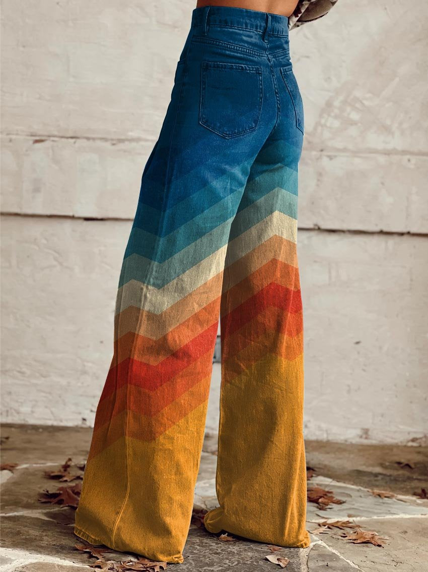 LÉA | Pantalons Rétro à Zigzag Élégants et Modernes