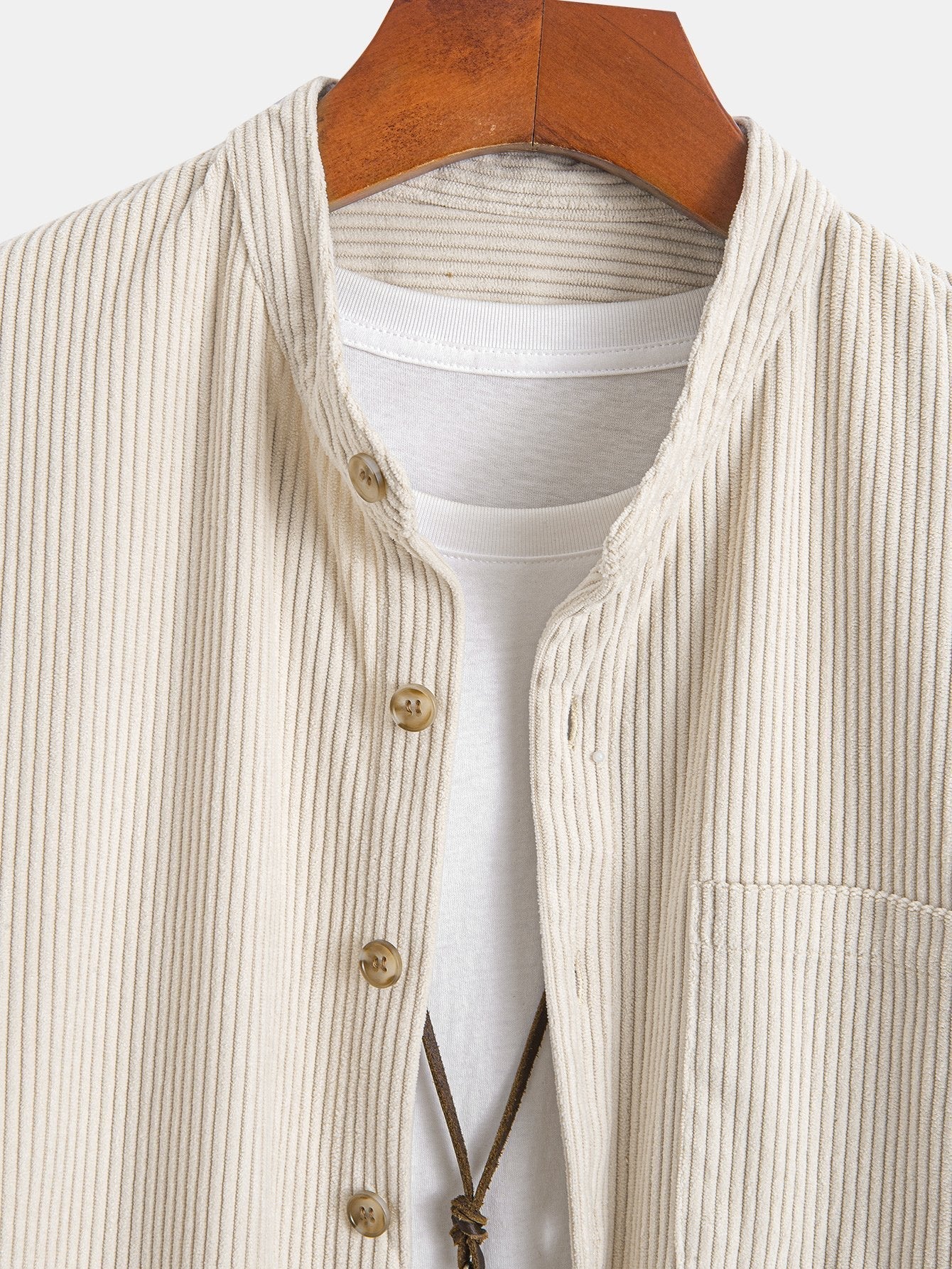 Laurent™ - Chemise en velours côtelé à col montant