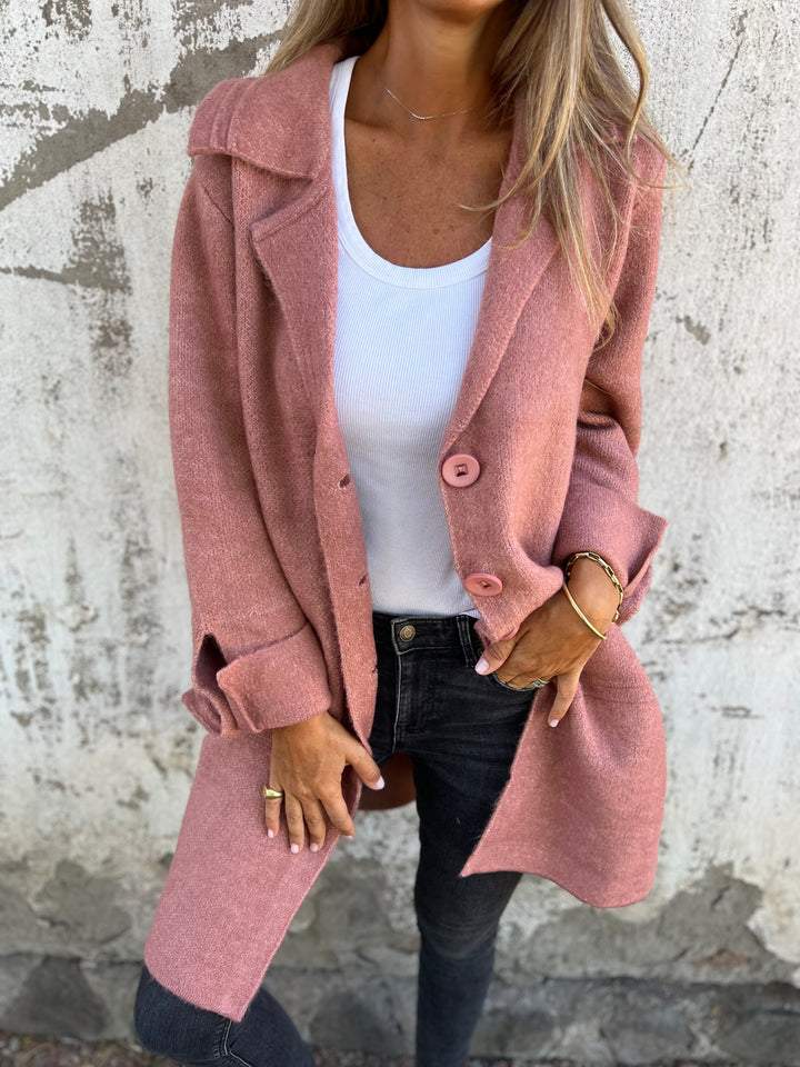 Amélie - Manteau casual en laine avec revers