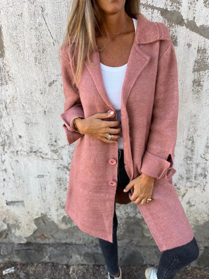 Amélie - Manteau casual en laine avec revers