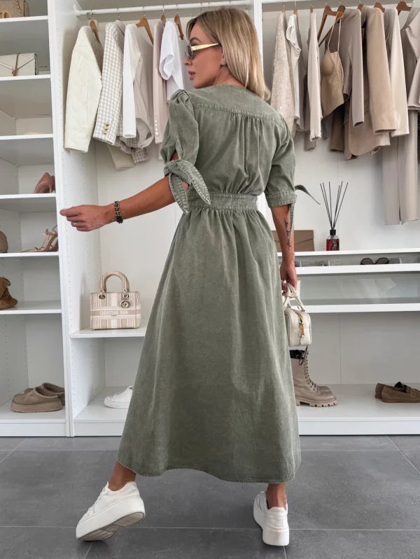 Delphine - Robe en denim éclatante