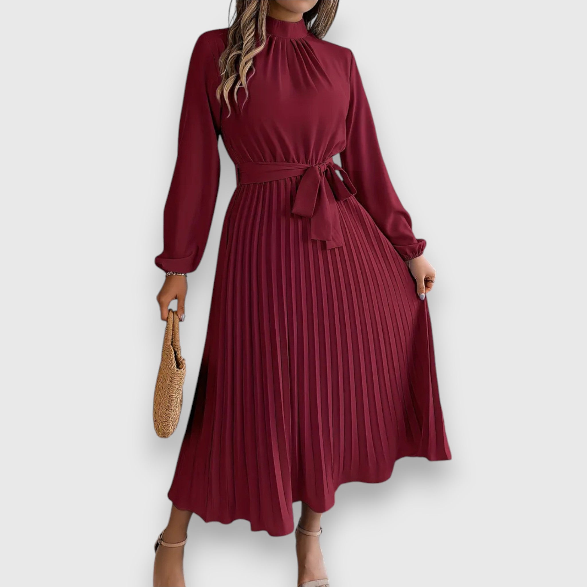 Stacey – Robe midi plissée