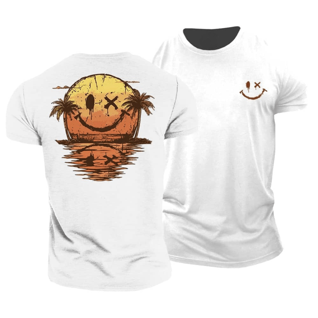 Soleil | T-shirt Estival Motif Smiley & Plage