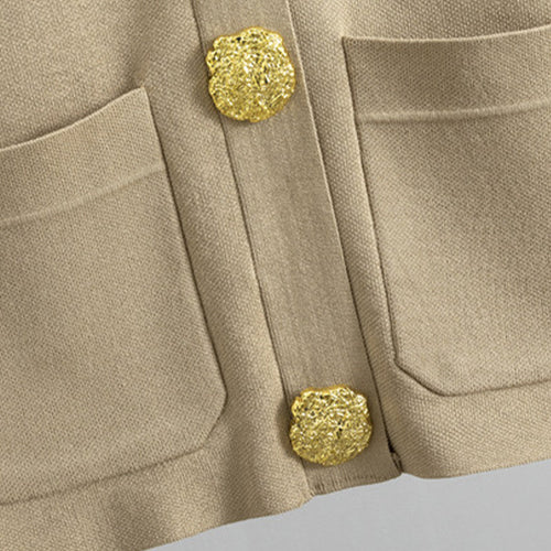 Auriane - Ensemble pull boutonné & pantalon large