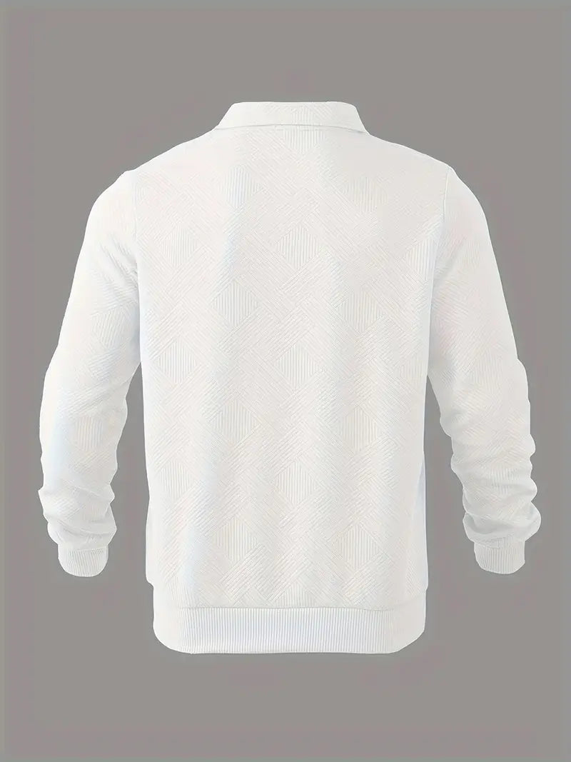Elliot - Retro Zip-Up Sweater with Geometric Design
