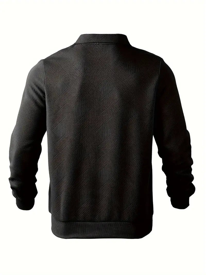 Elliot - Retro Zip-Up Sweater with Geometric Design